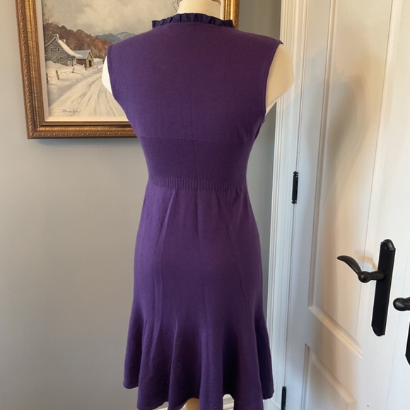 COPY - $395 Elie Tahari purple cashmere sleeveless dress size medium - Picture 3 of 5